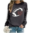 thumbnail image 4 of Women Game Day Sweatshirts Novelty Football Printed Long Sleeve Crew Neck Tops 2025 Fall Fashion Casual Classic Fit Blouses, 4 of 4