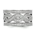 thumbnail image 3 of 925 Sterling Silver Rhodium-Plated Cubic Zirconia ( CZ ) 3 Piece Brilliant Embers Ring Set, 3 of 5