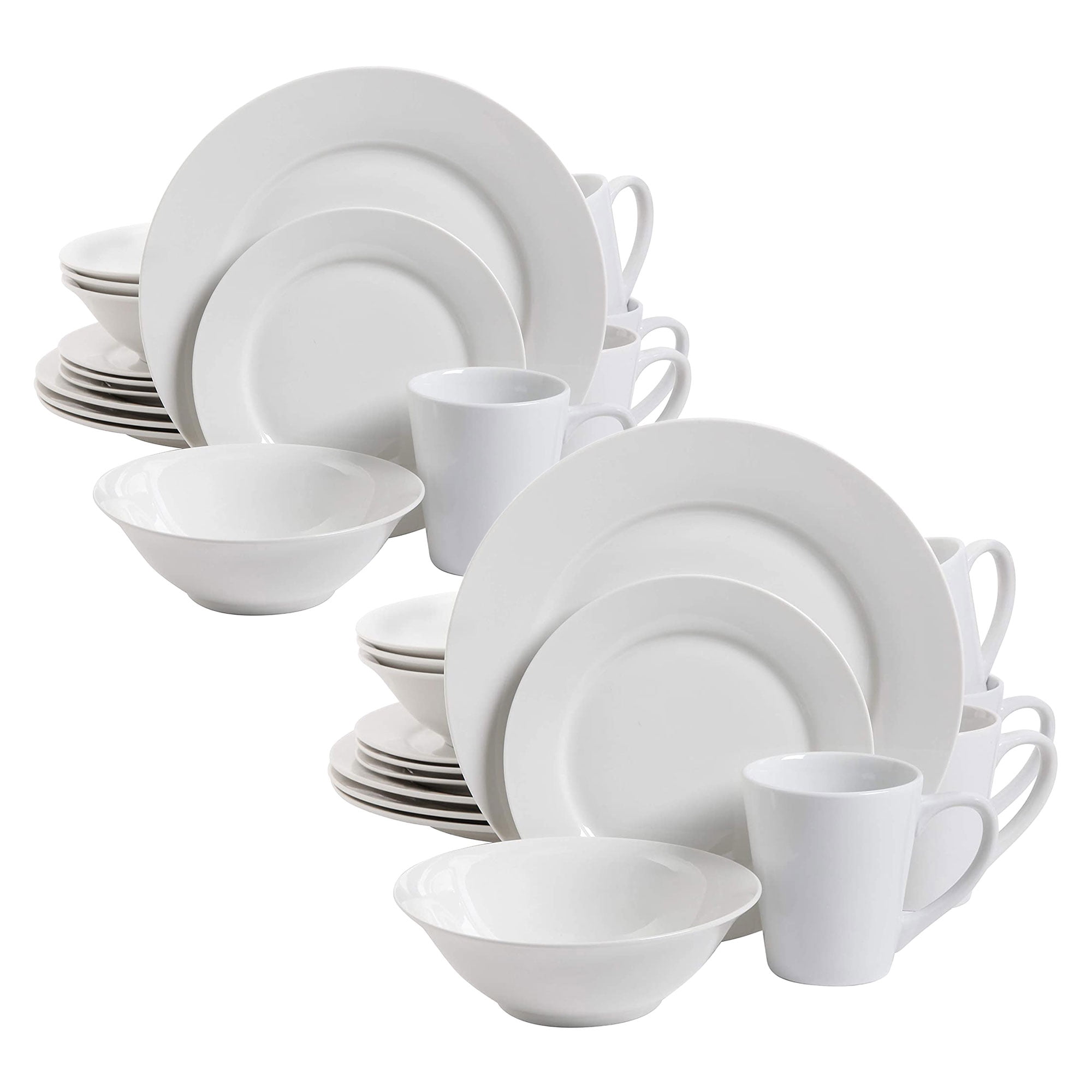 Elama 3 Tier Modern Rectangular Porcelain Serving Set with Stand