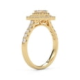 thumbnail image 4 of AFFY Double Halo Solitaire Engagement Rings for Women, 1.10 Carat (ctw) Emerald And Round Cut Lab Grown Diamond Ring In 14K Yellow Gold Over 925 Sterling Silver F-G-H, SI Quality Ring Size-7, 4 of 6