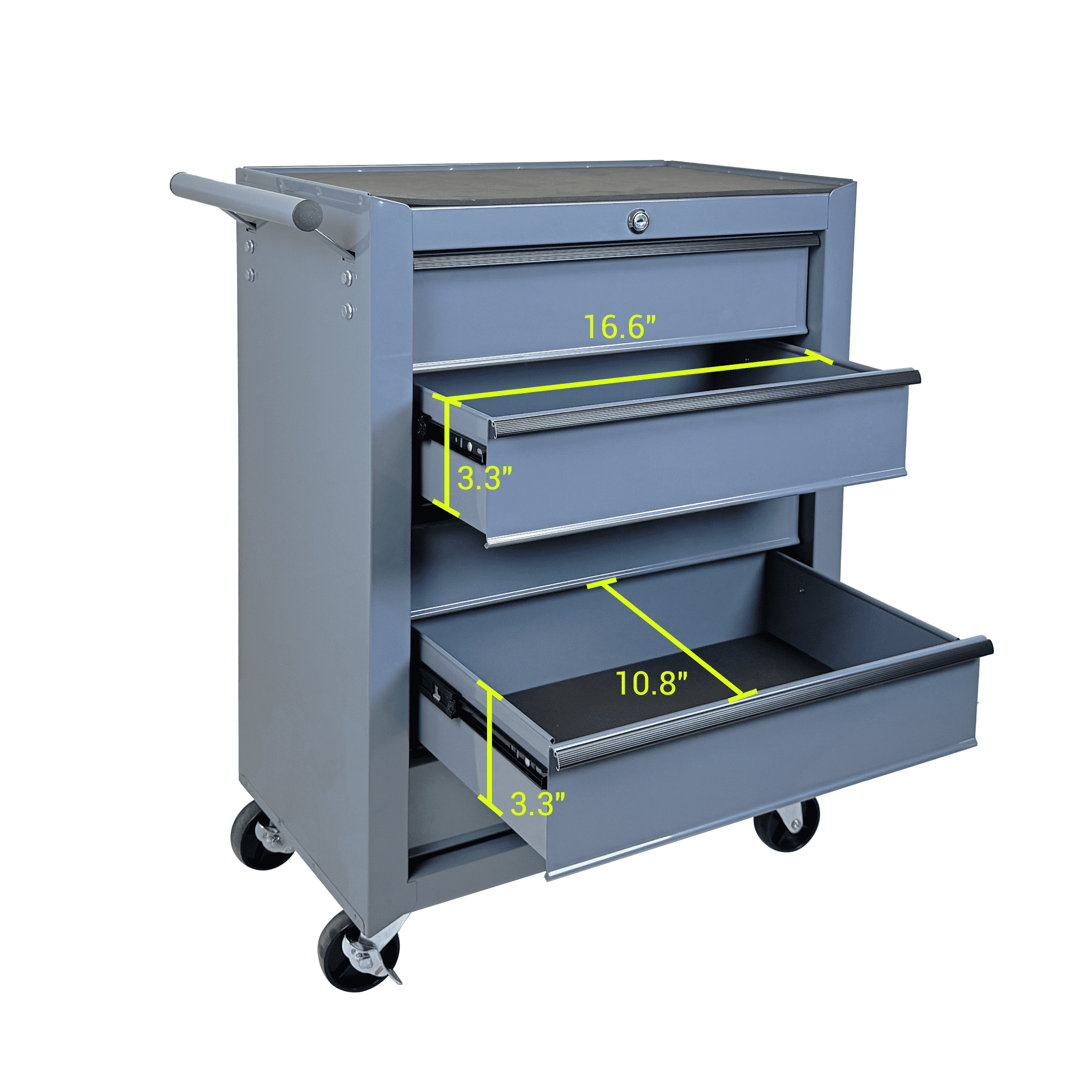 6 Drawer Tool Chest Cabinet with Ball Bearing Drawer Slides,20"W Rolling Metal Tool Chest with 6 Drawers,Steel Tool Storage Box Organizer,Grey