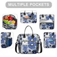 thumbnail image 2 of OBREWU Blue Pioneer Flower Women's Insulated Leakproof Large Lunch Bag, Oxford Cloth, 2 of 7