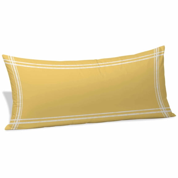 Pure Yellow Body Pillow Covers 20"x60", Simple Solid Color Soft Brushed Microfiber Breathable Throw Pillow Covers, Decorative Pillowcase with Zipper for Couch Sofa Bedroom Living Room
