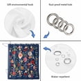 thumbnail image 5 of Navy Blue Flowers Waterproof Fabric Shower Curtain,Spring Vintage Floral Leaves Farmhouse Waterproof Fabric Shower Curtain for Bathroom Curtains Bathtubs Shower Curtains with 12 Hooks Standard 72x72, 5 of 8