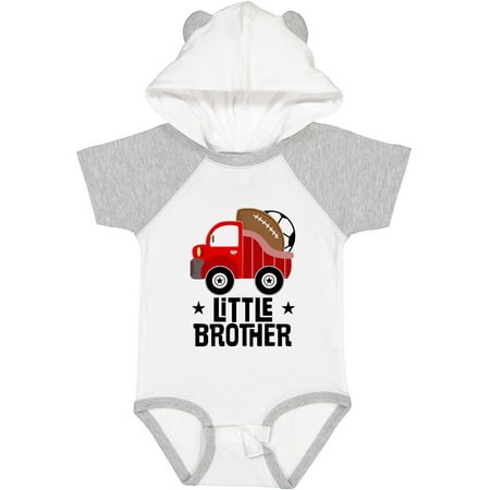 

Inktastic Little Brother Truck Gift Baby Boy Bodysuit