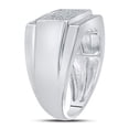 thumbnail image 2 of Sterling Silver Mens Round Diamond Rectangle Cluster Fashion Ring 1/3 Cttw, 2 of 4