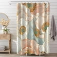 thumbnail image 2 of Pink Floral Shower Curtain, Abstract Pink and Gold Peony Shower Curtain Set for Bathroom Waterproof Aesthetic Bathroom Decor, 72x72 Inch, 2 of 5
