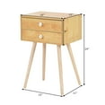 thumbnail image 3 of Giantex Nightstand W/2 Drawers, End Side Table w/Natural Legs for Small Spaces(1, Natural), 3 of 6