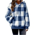 thumbnail image 2 of Neewe Women's Plaid Sherpa Pullover Winter Jacket Women Long Sleeve Sweatshirt Cozy Hoodies S-XXL, 2 of 7