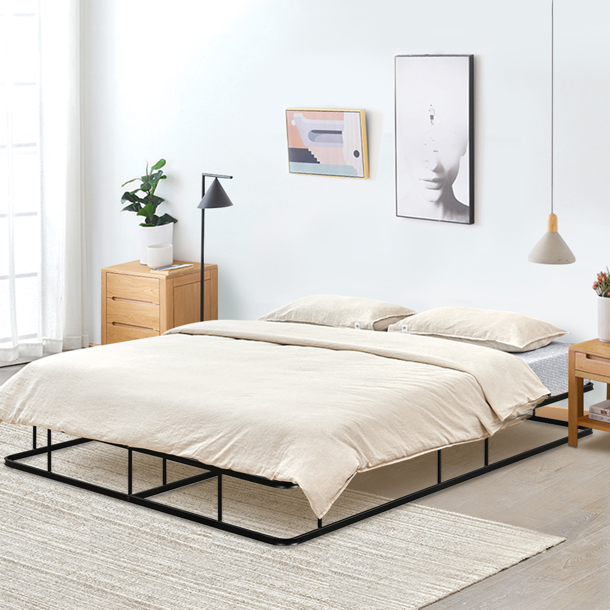 Topbuy Full Size Bed Frame Steel Slat Mattress - image 4 of 9
