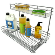 Lynk Professional® Slide Out Two-Shelf Under Sink Cabinet Organizer, 18 x 11.5 x 14 inches, Chrome