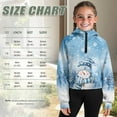 thumbnail image 4 of Chaqlin Snowman Snowflake Print Girls Half Zipper Sweatshirts Girl Half Zipper Sweatshirt with Pocket Casual Pullover Athletic Zip Up Lightweight Sweatshirt Size 7-8 Blue, 4 of 7