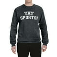 thumbnail image 2 of Wild Bobby YAY SPORTS! Sports Unisex Crewneck Graphic Sweatshirt, Heather Black, Small, 2 of 5