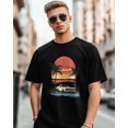 thumbnail image 1 of Camisetas para hombre, camisetas de manga corta con paisaje de coche y atardecer, camisetas de cuello redondo para hombre, 1 of 8