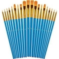 thumbnail image 1 of Zhuge Juego de pinceles para pintar, 20 piezas de pinceles para pintura acrílica, pincel para pintura al óleo y acuarela, azul, 1 of 5