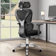 thumbnail image 1 of COOLHUT Ergonomic Office Chair, Rubber Wheels for Wooden Floor, 360° Swivel Adjustable Computer Desk Chair, 3D Adjustable Armrest  & Headrest, Home Gaming Chair with Lumbar Support, 1 of 7