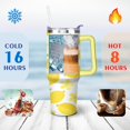 thumbnail image 4 of 40 oz Tumbler Lemon with Handle Vacuum Insulated Water Bottle SpillProof Cup Car Cup Holder Friendly for Gym Travel Office, 4 of 7