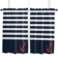 thumbnail image 5 of Navy Blue Stripe Anchor Simple Curtain Home Decoration Living Room Short Curtains Window Treatments For Kitchen Bedroom, 5 of 6