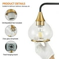 thumbnail image 4 of 31" Modern Black and Gold 4-Light Bathroom Vanity Light Fixture, Clear Glass Shades Wall Sconce for Mirror, Living Room, or Vanity (Bulbs Not Included), 4 of 9