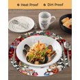 thumbnail image 3 of 15 Inch Round Placemats Set of 4, Christmas Non Slip Heat Insulation PP Table Mats, Snowman Poinsettia Pine Tree Red Black Plaid Washable Place Mats for Kitchen Dining Party Table Decor, 3 of 7