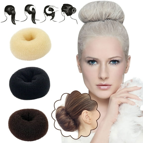 3 Packs Bun Hair Pieces for Women Hair Bun Maker Hair Donuts for Buns Ballet Bun Chignon Updo (Large, Medium, Small)