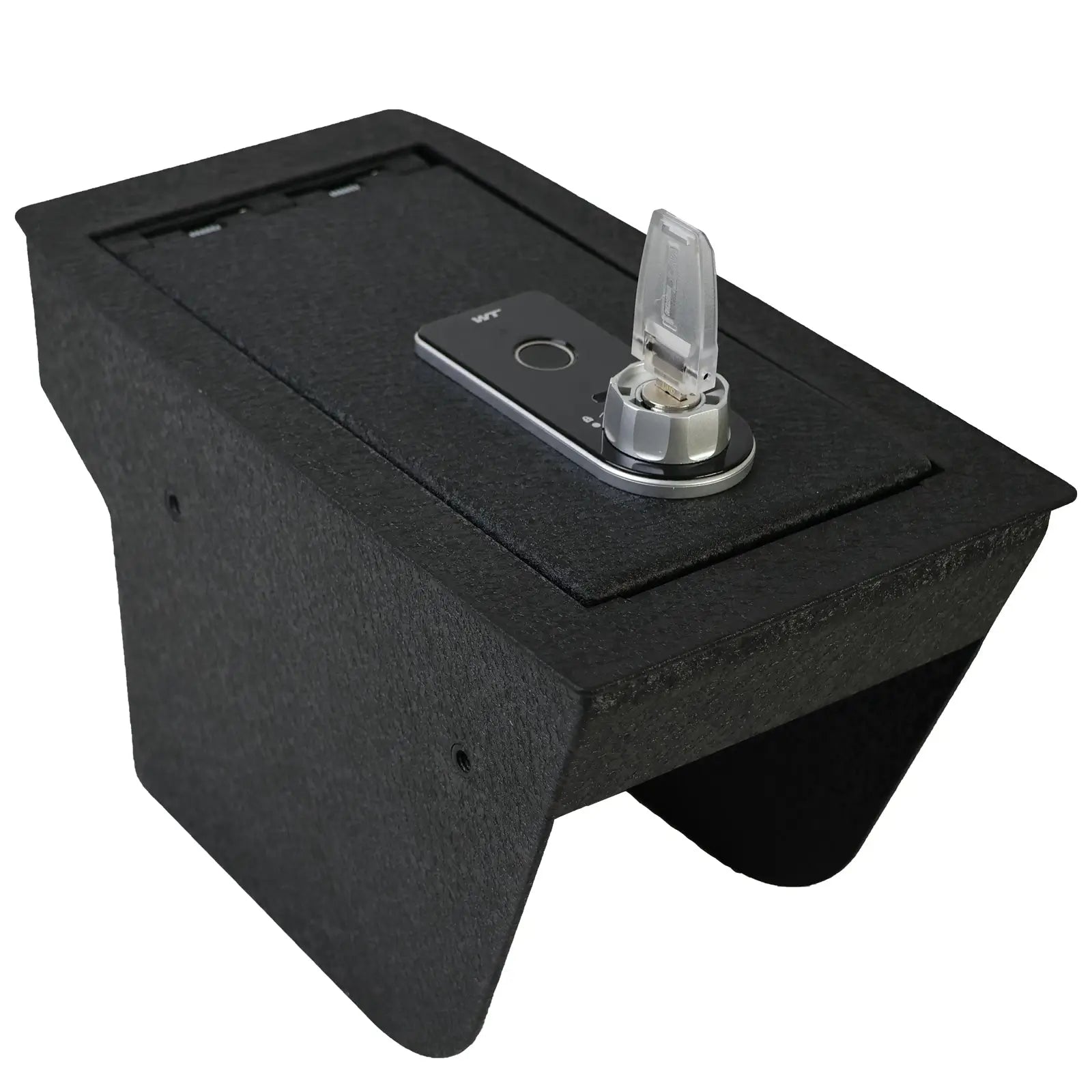 Console Safe Gun Safe for Car, WASAI Premium In-vehicle Console Gun Vault Lockbox Compatible with FORD BRONCO SPORT 2021-2024, Fingerprint Lock with Backup Key.