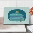 thumbnail image 2 of Cartoon Cutting Board, Girl Sitting on the Top of a Pile of Pillows Drinking Milk Night Bedtime, Decorative Tempered Glass Cutting and Serving Board, Small Size, Yellow Pink and Blue, by Ambesonne, 2 of 5
