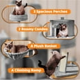 thumbnail image 6 of Yaheetech 69'' Large Cat Tree Tower with 2 Condos and Scratching Post, Light Gray, 6 of 10