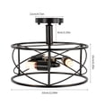 thumbnail image 2 of 110V Caged Chandelier Semi-Flush Mount Kitchen Farmhouse Ceiling Light Fixture for Kitchen, Living Room, 2 of 20
