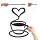 thumbnail image 3 of Decoración de pared de madera con forma de taza de café, arte de pared de café negro, silueta de taza de café, decoración colgante, corte láser, letrero rústico de café con forma de corazón, 3 of 9