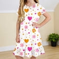 thumbnail image 6 of HAOTAGS Girls Casual Dress, Puff Short Sleeve Summer Flowy Ruffles Cute Prints Kids Sleepwear Dress Multicolor Size 8, 6 of 9