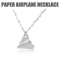 Latrodar New Vintage Paper Airplane Necklace Highlights Your Unique Personality Silver