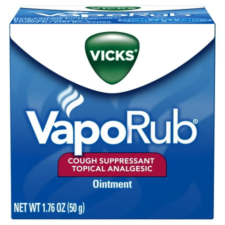Vicks VapoRub Cough Suppressant Topical Analgesic Ointment, 1.76 oz