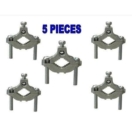 5 Cold Water Pipe Ground Clamps Zinc fits 1/2-1 UL Approved CATV