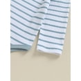 thumbnail image 6 of Suealasg Baby Boys Girls Fall Outfits 3M 6M 9M 12M 18M Newborn Long Sleeve Crew Neck Striped Romper Long Pants 2PCS Casual Autumn Set Clothes for Toddler Boys Girls, 6 of 9