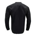 thumbnail image 4 of Mens Long Sleeve Linen Shirt 1/2 Button Solid Stand Collar Pullover Dress Shirt Chest Pocket Casual Cozy Tops, 4 of 4
