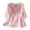 Pink, variant on Blouses for Women Casual 3/4 Length Sleeve V Neck Button Down Tops Loose Tshirts Trendy Summer Shirts 2026 Dressy Casual Flowy Tunic Linen Cotton Blend Vacation Wear, Pink, L