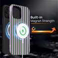 thumbnail image 5 of for iPhone 15 Case,Compatible with MagSafe,Cute Striped Phone Case Shockproof Soft TPU and Hard PC Protective Phone Cover for Women Girls,Greenish Purple Stripes, 5 of 5