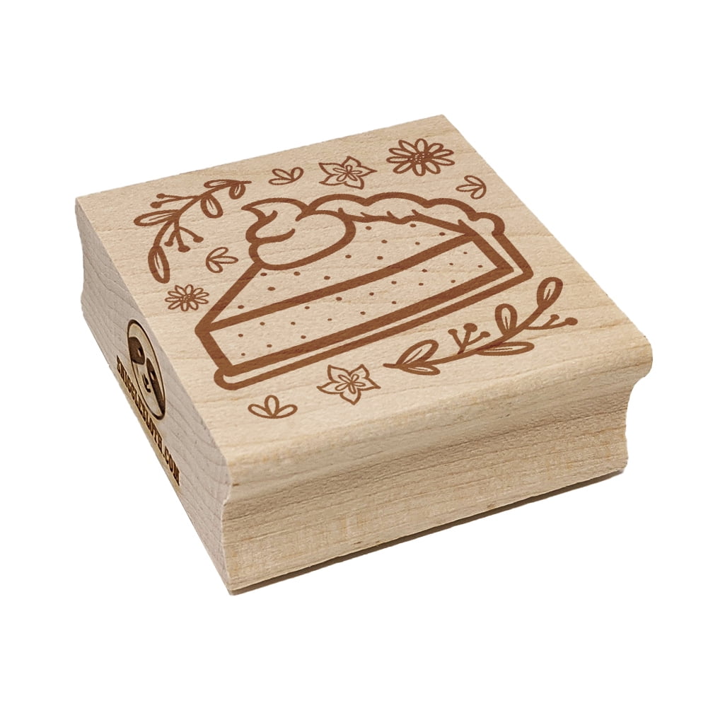 Slice of Pumpkin Pie Fall Thanksgiving Square Rubber Stamp Stamping Scrapbooking Crafting - Small 1.25in