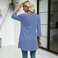 thumbnail image 7 of 3/4 Length Sleeve Womens Tops V Neck Shirts Dressy Casual Fashion Trendy Curved Hem Shirts 2026, 7 of 7