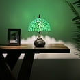 thumbnail image 2 of Tiffany Table Lamp Green Stained Glass Leaves LED Bulb Included Dragonfly Base for Living Room Bedroom Bedside Office Hotel 10'W*14"H, 2 of 7