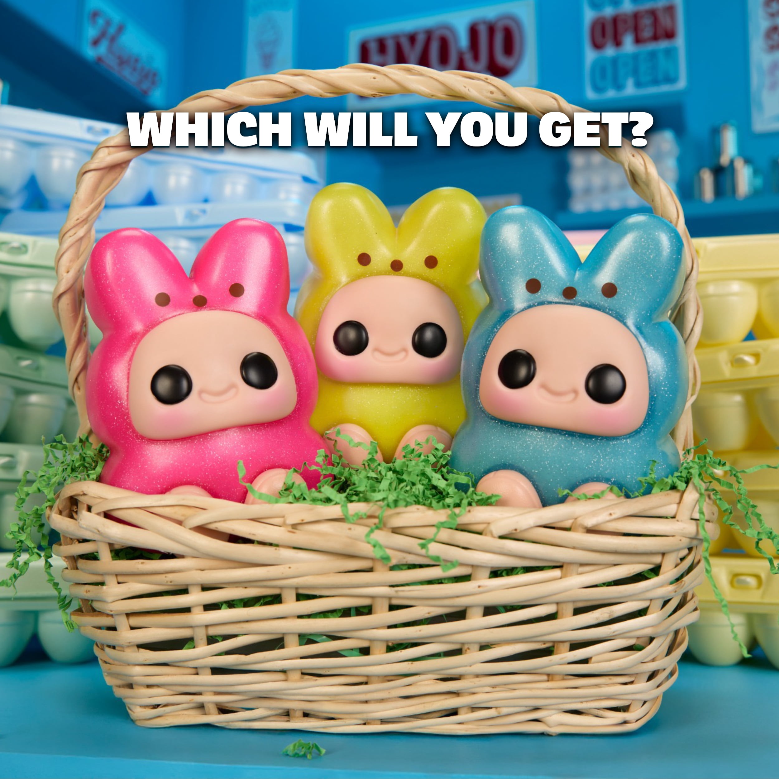 Hyojo PEEPS Marshmallow Bunny Series, Blind Box Collectible Plush, Limited Edition Toy Gift for All Ages, 3 to Collect, Pink, Yellow and Blue