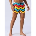 thumbnail image 2 of DARING DIVA Men's Geometric Patterns Elastic Waist Board Shorts 32 Blue Yellow, 2 of 6