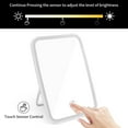 thumbnail image 3 of Htwon Lighted Makeup Mirror Rechargeable Touch Sensor Control for Travel Home Bathroom Vanity, White, 3 of 10