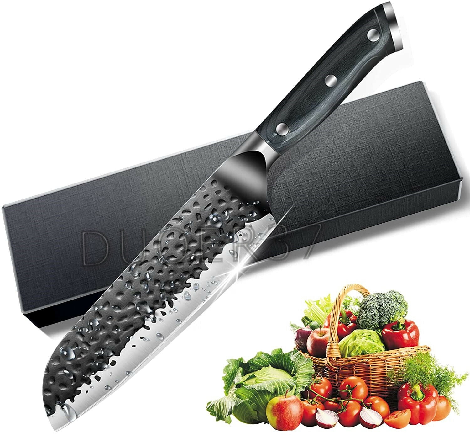 7"Santoku Knife Chef Cutting Knife for Cooking , German High Carbon