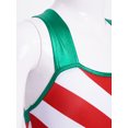 thumbnail image 5 of YiZYiF Girls Boys Christmas Santa Candy Costume Stripes Dance Leotard Biketard Gymnastics Bodysuit Red-A 12, 5 of 7