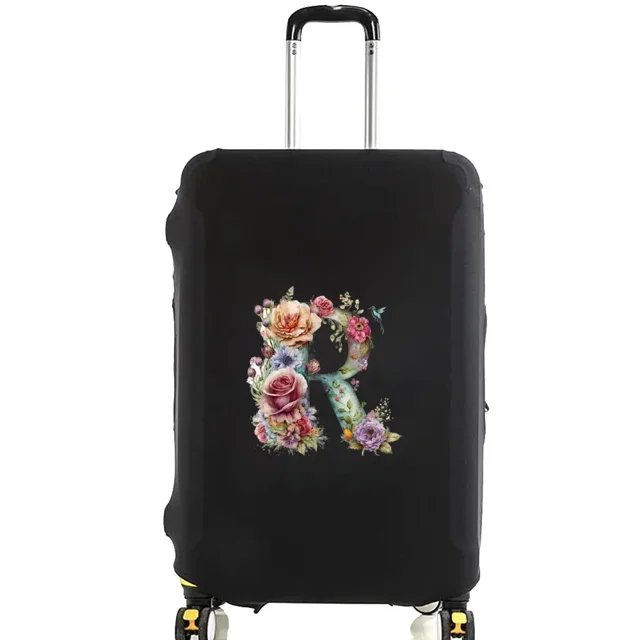 Luggage Covers Protective Cover Travel Luggage Scratch Proof Dust Cover Reusable Dust Cover Washable Floral Letter Print Pattern 8floral letter R M
