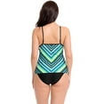 thumbnail image 3 of Women's Green Scalloped Print Tankini Swimsuit, 3 of 5