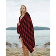 thumbnail image 2 of Rustic Checkered Beach Towels Oversized Super Absorbent, Black Red Buffalo Plaid Lightweight Bath Towel Quick Dry Sets For Bathroom/Pool/Rv Camping/Beach Play/Gym Room/Picnic 30"x60", 2 of 8