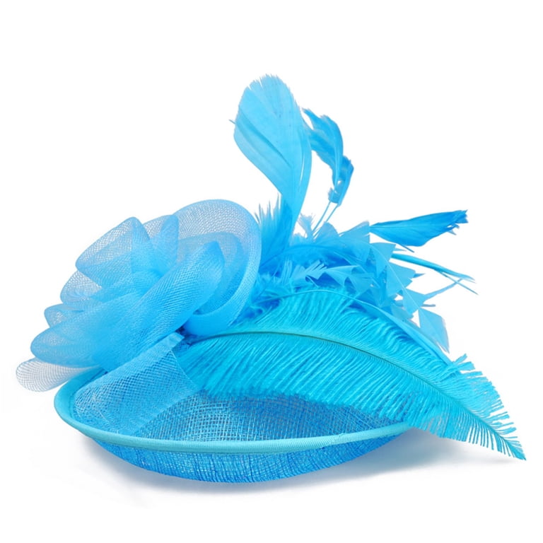 ?⭐HOST PICK!⭐? Elegant Blue High Feathered Fascinator Tea Party Derby C SWSMCLT Women main image 3
